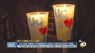 Hundreds gather on campus of UC San Diego for vigil honoring murder victims at UC Santa Barbara