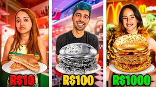 MELHOR HAMBURGUER DE R$10, R$100 E R$1.000 REAIS!