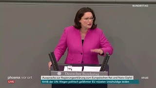 Aussprache zur Regierungserklärung: Redebeitrag von Andrea Nahles am 28.06.2018