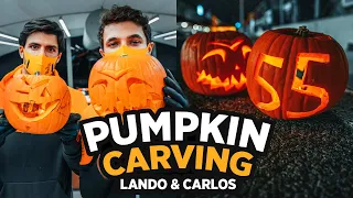 Halloween Pumpkin Carving with Carlos Sainz and Lando Norris