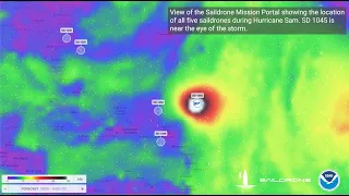 Saildrone Explorer Group in the Atlantic Ocean and POV Video of SD 1045 Inside Hurricane Sam