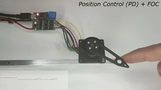 B-G431B-ESC1 running home-made FOC with position control with mini gimbal motor (test)