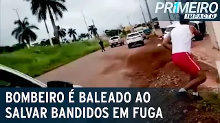 Bombeiro é baleado ao socorrer bandidos em fuga | Primeiro Impacto (28/01/21)