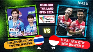 “AMAZING : DEJAN FERDINANSYAH/GLORIA E W (INA) vs  PAKKAPON T/PHATAIMAS M (THA)|THAILAND OPEN 2024”