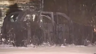 Two bodies found in burning car on Detroit's east side