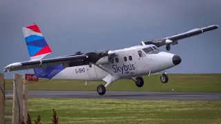 Scilly Islands | de Havilland Canada DHC-6 Twin Otter Landing & take off.