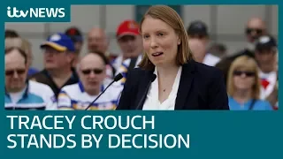 Tracey Crouch has 'no regrets' over decision to resign | ITV News