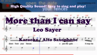 More than I can say - Leo Sayer (Alto Saxophone Bb Key / Karaoke / Easy Solo Music Cover)