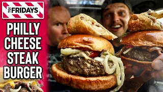 Eating TGIFriday's *NEW* Philly Cheesesteak Burger