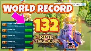 132 Gold Chest Single Korean Player [ Global Record $17K+ ] for Zenith of Power | Rise of Kingdoms