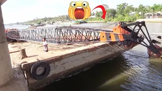 [695] Powerful tugboats push barges through the dam's gates with dramatic appeal