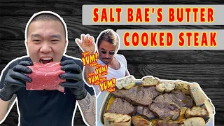 Trying Salt Bae’s Butter Cooked Steak | 🤤 SUPER DELICIOUS! 🤤