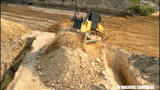 Perfectly Strong Dozer Leveling Ground Step By Step Resurfacing Road Construction On The Village