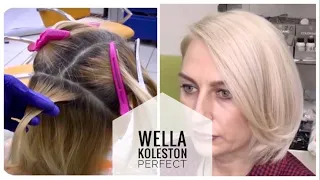 Lighten hair with WELLA Koleston Perfect and cut with a razor. Lightening hair WITHOUT powder