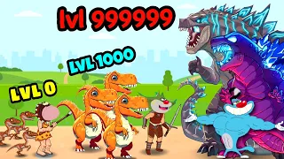 Oggy Catch Thousand Godzilla Monster In Dino Merge Run Game | Noob Vs Pro Vs Hacker