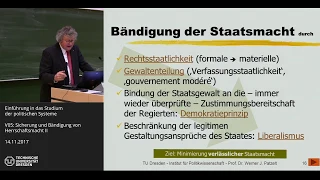 Grundkurs Politische Systeme - 5/14 - Sicherung & Bändigung von Herrschaftsmacht II - Prof. Patzelt