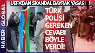 Türkiye - Ermenistan Maçı Öncesi Türk Polisi Azerbaycan Bayrağını Öperek Teslim Aldı!