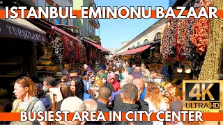 ISTANBUL TURKEY EMINONU BAZAAR | BUSIEST AREA IN CITY CENTER | 4K WALKING TOUR | 5 SEPTEMBER 2023