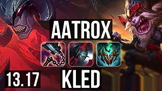 AATROX vs KLED (TOP) | 3.1M mastery, 700+ games, 10/4/13 | NA Grandmaster | 13.17