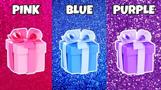 Choose your gift 🤩💝🤮 || 3 gift box challenge ||Pink Blue Purple#pickonekickone #giftboxchallenge