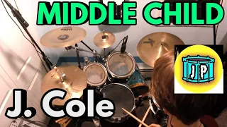 J.Cole - MIDDLE CHILD (Drum Playthrough & Lyrics)