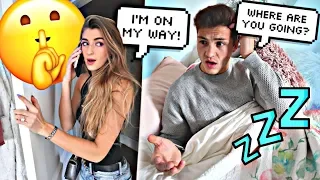 SNEAKING OUT OF THE HOUSE IN THE MIDDLE OF THE NIGHT PRANK ON FIANCE!