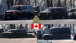 Prime Ministerial Motorcade - Arriving At The University of Windsor - R.C.M.P.