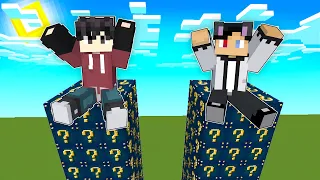 Wetzkie Vs Raizu LUCKY BLOCK TOWER RACE in Minecraft!