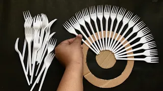 Beautiful Wall Hanging Craft Using Plastic Fork | Paper Craft For Home Decoration | DIY Wall Decor