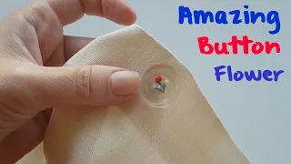 Amazing Button Flower Trick 🌷 Easy Button Flower Making Idea 🌷