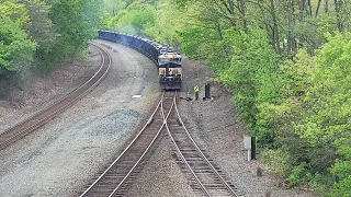 Norfolk Southern 60D Loaded Sand Train Takes the Koppel Sub