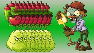 PvZ 2 Challenge - 100 Plant Max Level Vs Excavator Zombie 220000 HP