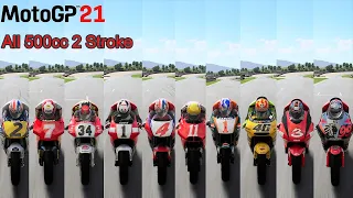 MOTOGP 21 || 500cc 2 Stroke All Historical and Legendary Bikes Top Speed Test || Honda Yamaha || PC