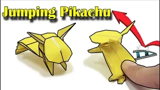 Easy Jumping Origami Pikachu (Yakomoga) - Easy action Origami