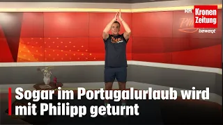 Philipp bewegt am Mittwoch, 29.05.: Sogar im Portugalurlaub wird mit Philipp geturnt