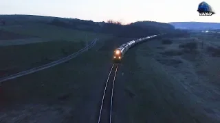 🚁[Drone] Marfar CFR MARFĂ Freight Train pe Seară Spre/on Evening to Șimleul Silvaniei 20 March 2020