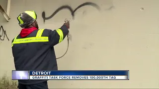 City of Detroit removes 100,000th graffiti tag