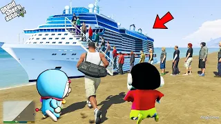 GTA 5 : Franklin First Ship Experience With Shinchan & Doraemon in GTA 5 ! (GTA 5 Mods )