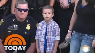 100 Police Officers Escort Son Of Slain Officer To First Day Of Kindergarten | TODAY