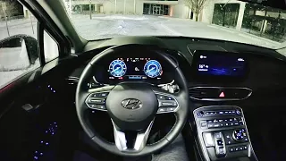 2022 Hyundai Santa Fe Hybrid Limited - POV Night/Winter Driving Impressions