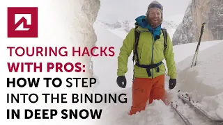 Touring Hacks with Pros: How to step into the binding in deep snow