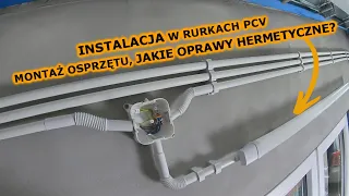 Prosta instalacja elektryczna w garażu, rury PCV, montaż opraw hermetycznych Lena Lighting