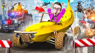 МАШИНА БАНАН vs 1.000 ПОДПИСЧИКОВ! ДОГОНИ МЕНЯ ЗА 7 МИНУТ И ПОЛУЧИ 500.000$! (GTA 5 RP)