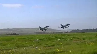 Two Typhoon Eurofighters Takes off at Leuchars Air Show 2012