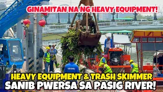 TRASH SKIMMER AT HEAVY EQUIPMENT SANIB PWERSA SA PASIG RIVER!