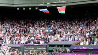USA flag falls during Olympic Wimbledon medal ceremony (Serena Williams) HQ HD