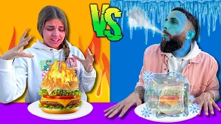 COMIDA CALIENTE VS FRIA CHALLENGE | Familia Amiguindy