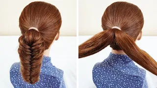 Коса Рыбий хвост просто быстро ★ Hair Braid "Fish Tail" ★ Плетение косички