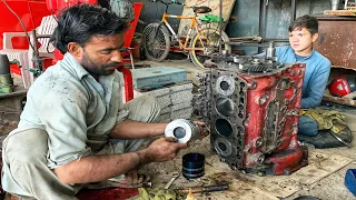 Mini Truck 4 Cylinder Engine Rebuilding in Pakistan // Hino fb Engine Restoration