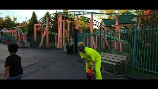 Kid Scares Monster with Chainsaw Funny - Six Flags Fright Fest 2021